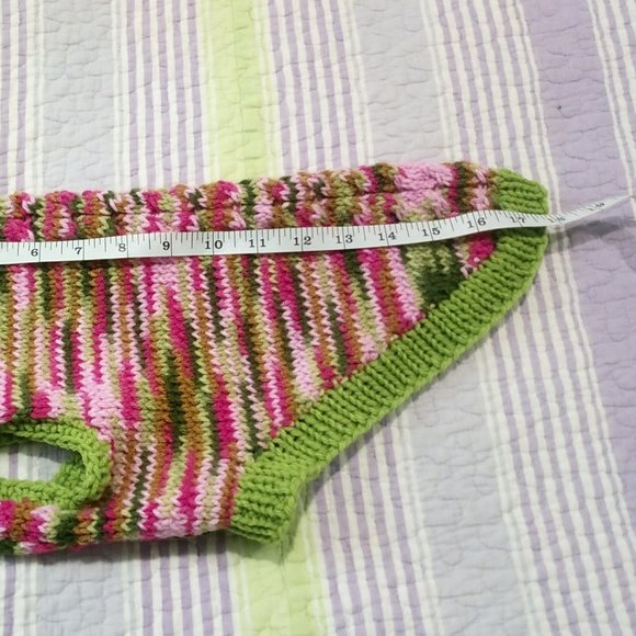 Hand Crafted Knit Dog Sweater Coat Cat Fur Baby Jacket Goat Sheep Animal Print - Picture 6 of 12